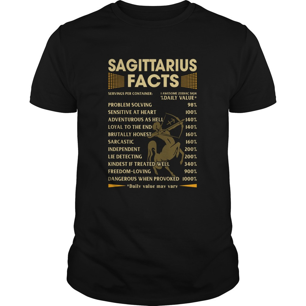 Sagittarius Facts Serving Per Container Daily Value Shirt